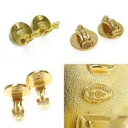 CHANEL Earrings Cocomark Camellia Gold VINTAGE Ladies GP 97P accessories