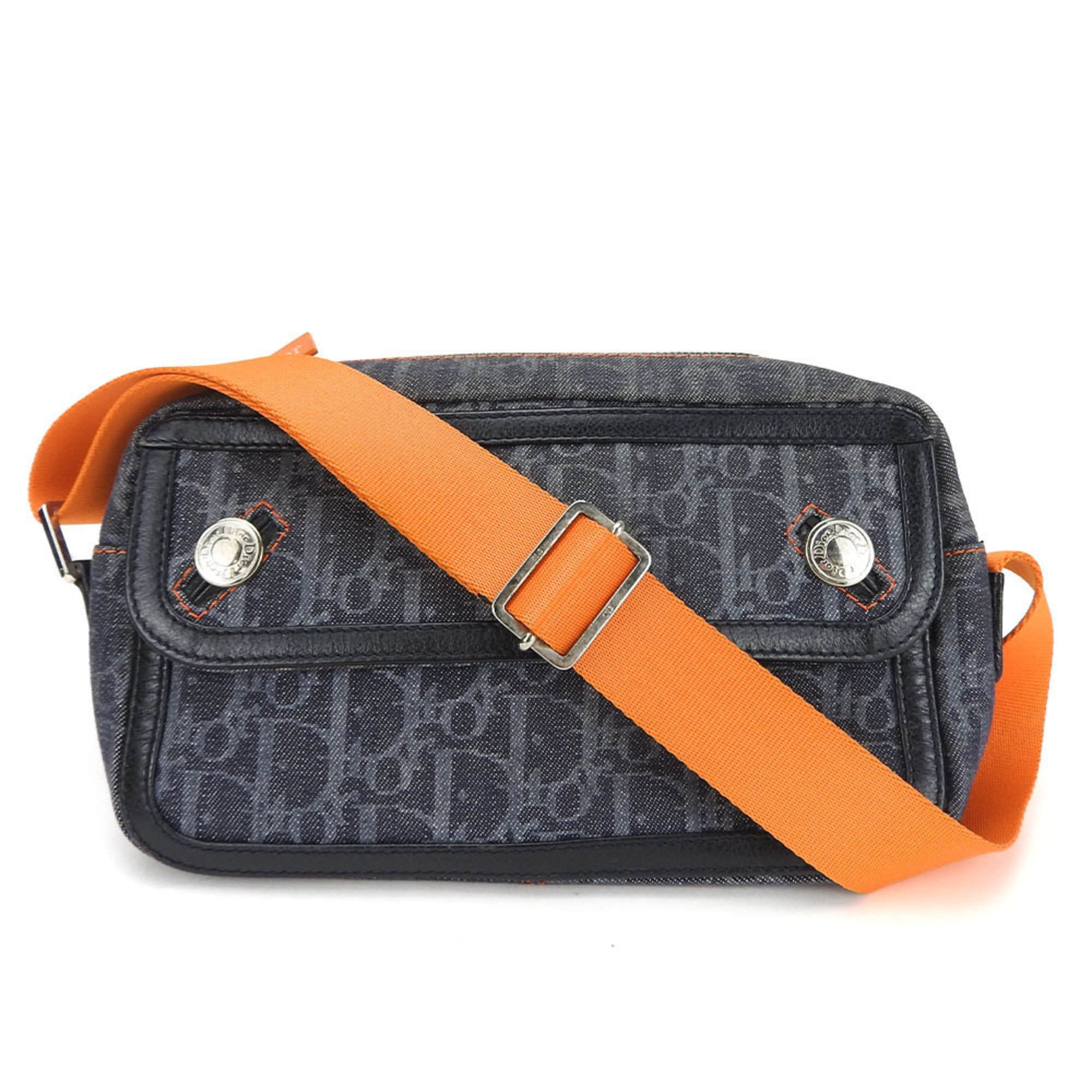 Line Corporation Christian Dior one shoulder bag flight line trotter navy orange ladies denim canvas