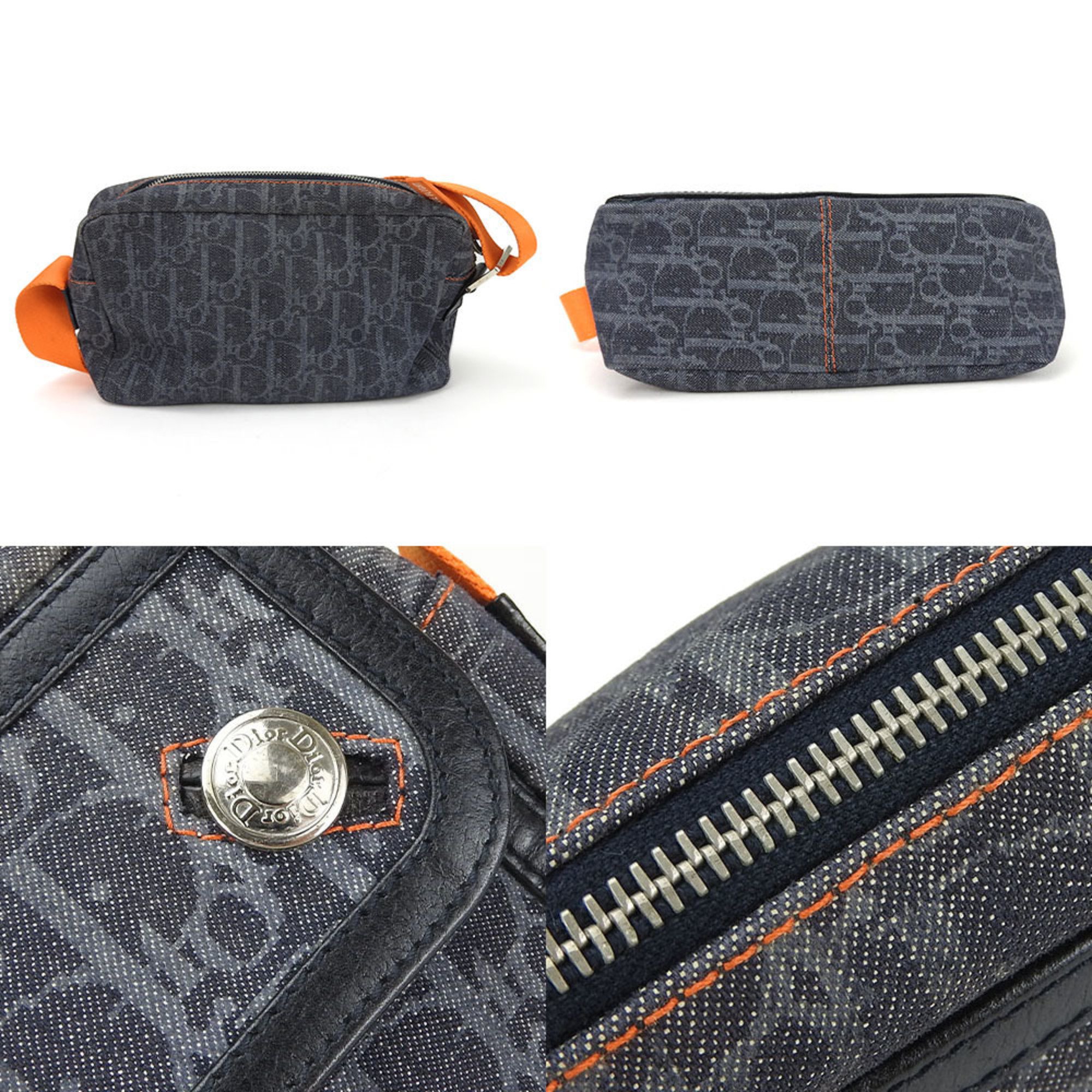 Line Corporation Christian Dior one shoulder bag flight line trotter navy orange ladies denim canvas