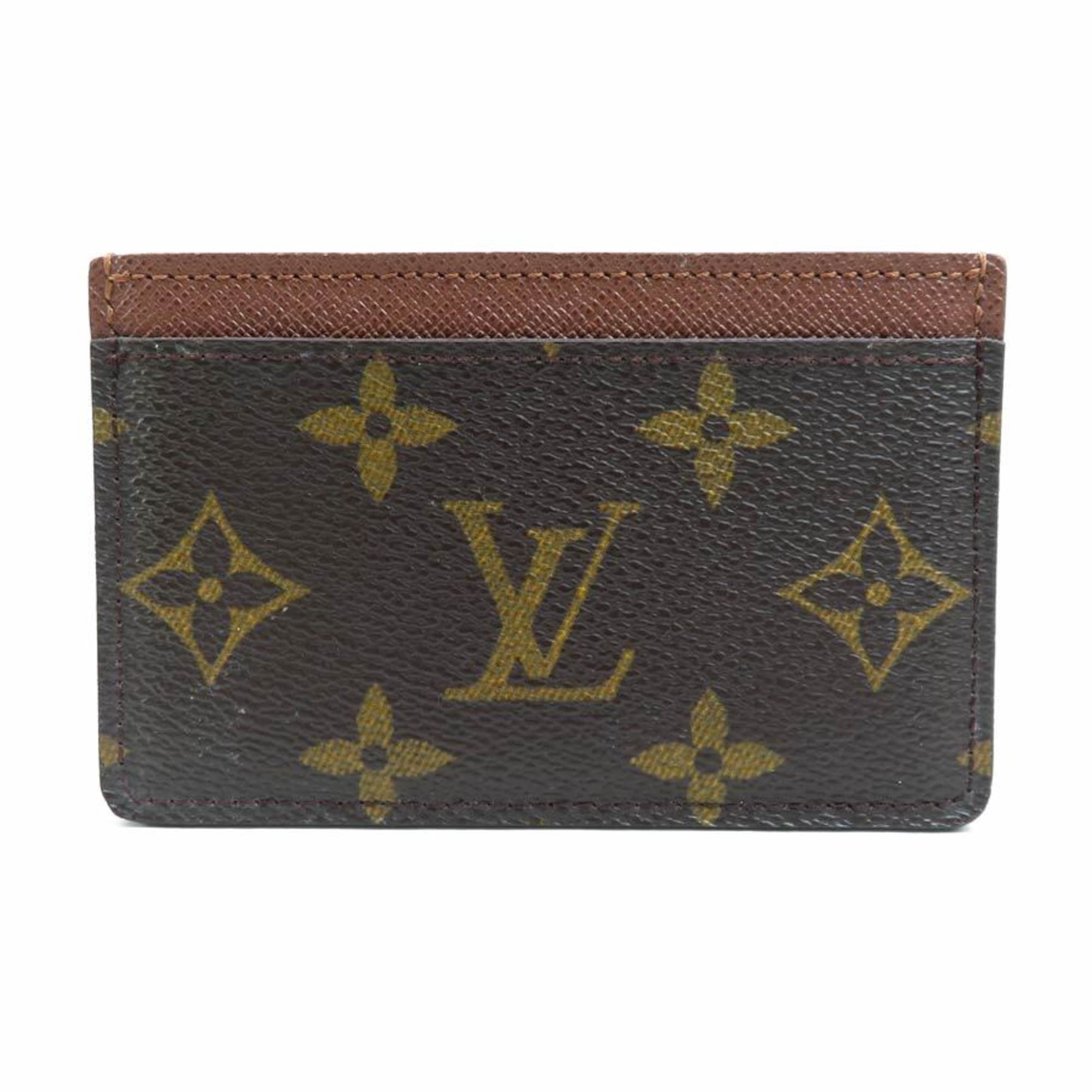 Louis Vuitton LOUIS VUITTON Card Case Monogram Canvas Brown Unisex