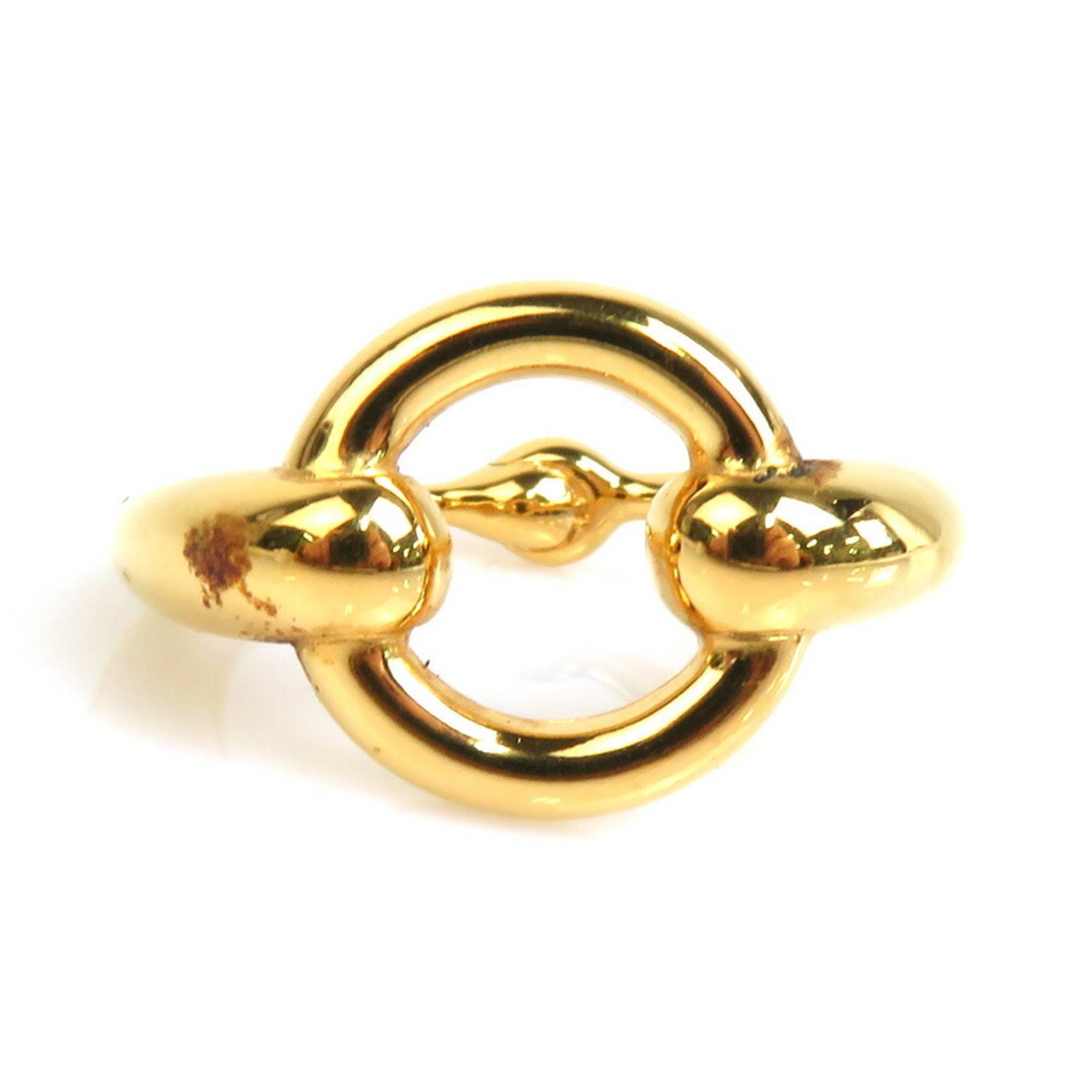 Hermes scarf ring metal gold ladies