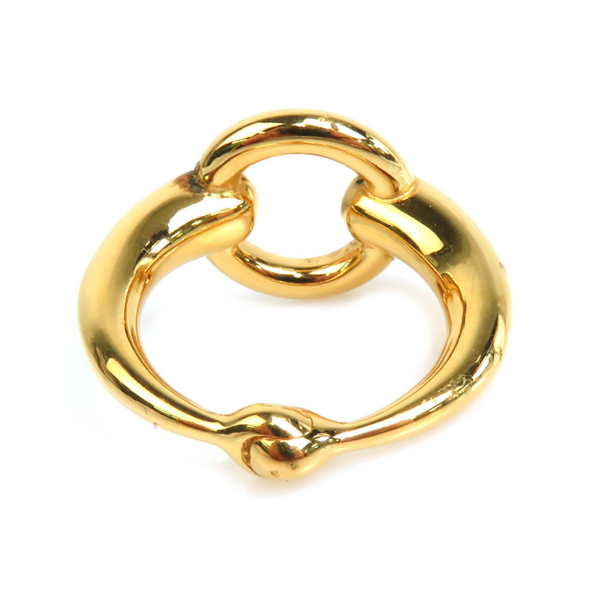 Hermes scarf ring metal gold ladies