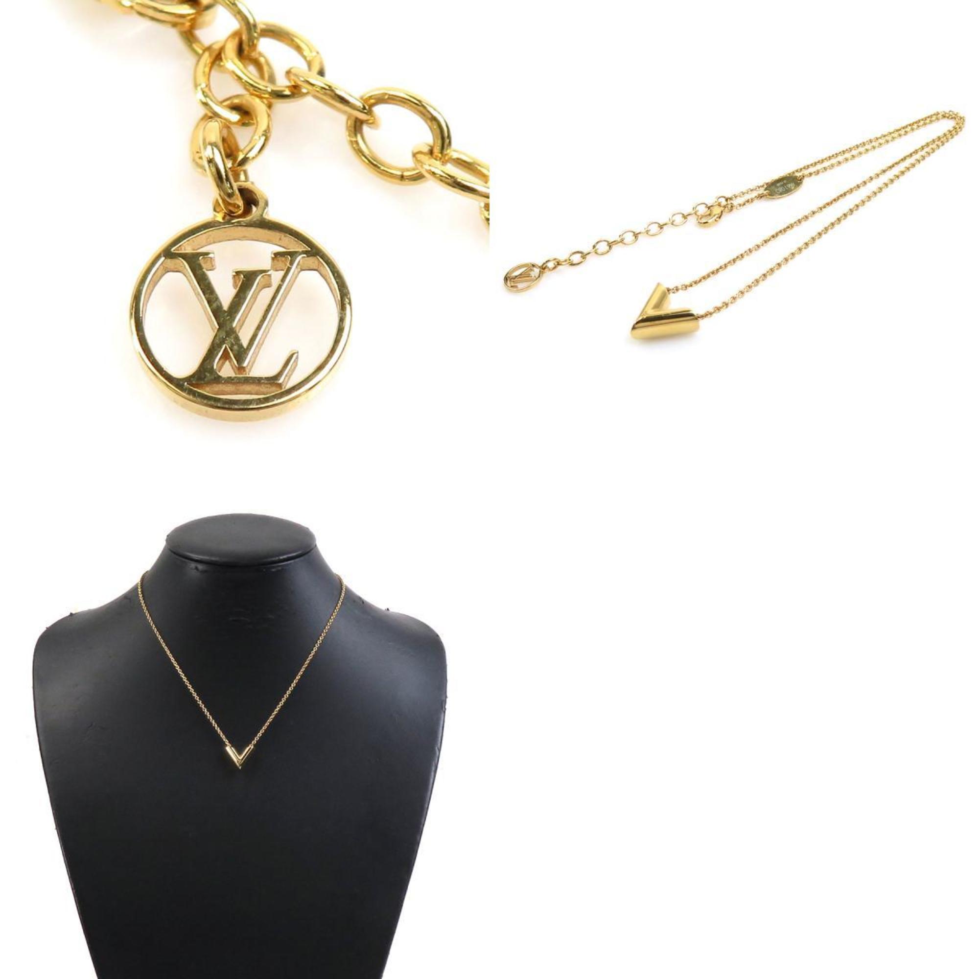 LOUIS VUITTON Necklace Essential V Metal Gold Unisex M61083