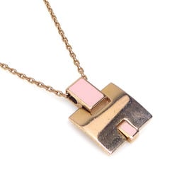 Hermes HERMES Necklace Irene Metal/Enamel Pink Gold/Pink Women's