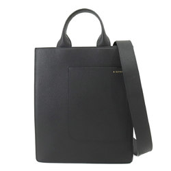 Valextra Boxy Small Tote 2way Shoulder Bag Leather Black V5X44