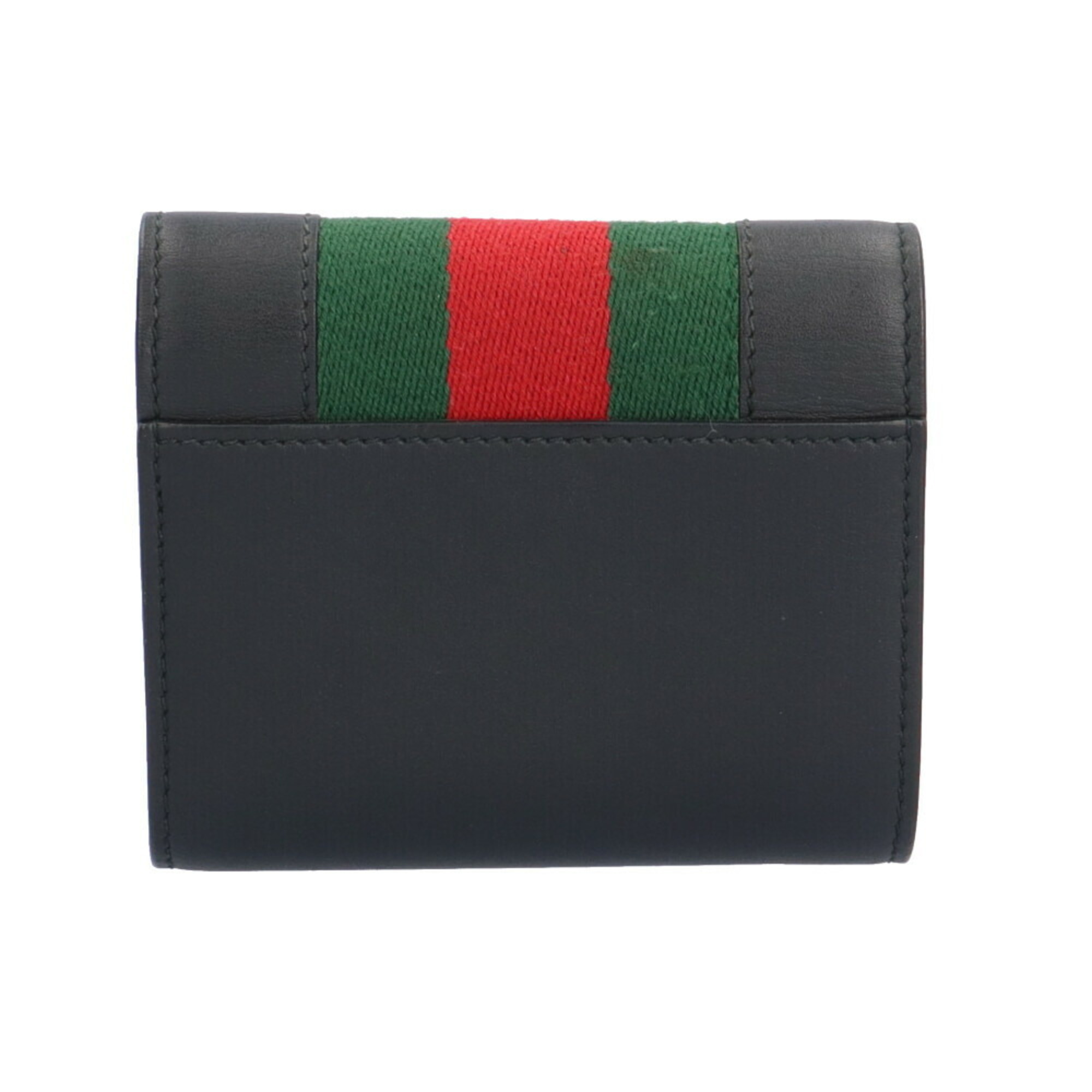 Gucci Sylvie Sherry Line Trifold Wallet Leather 476081 Women's GUCCI