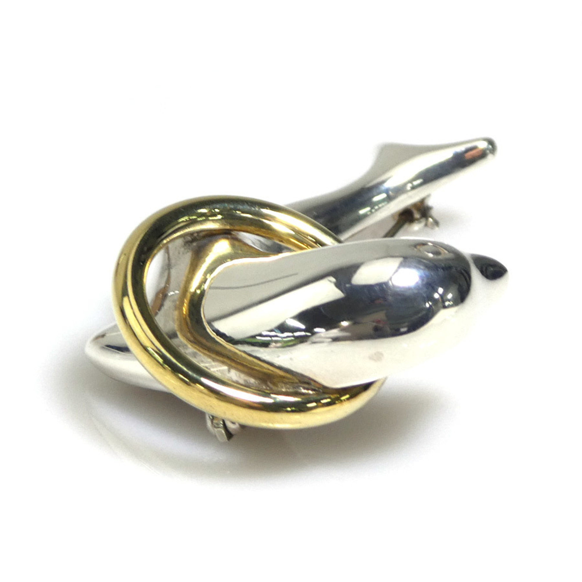 Tiffany TIFFANY&Co. Brooch Dolphin Silver 925/750 Silver/Gold Ladies