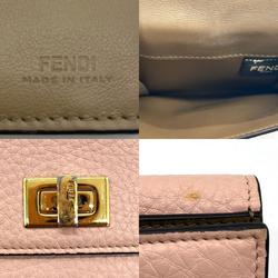FENDI bifold wallet leather pink ladies