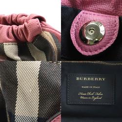 Burberry BURBERRY Crossbody Shoulder Bag Leather/Canvas Pink x Brown Women's