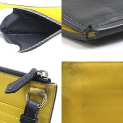 FENDI Shoulder Bag Monster Leather/Canvas Black/Yellow Unisex