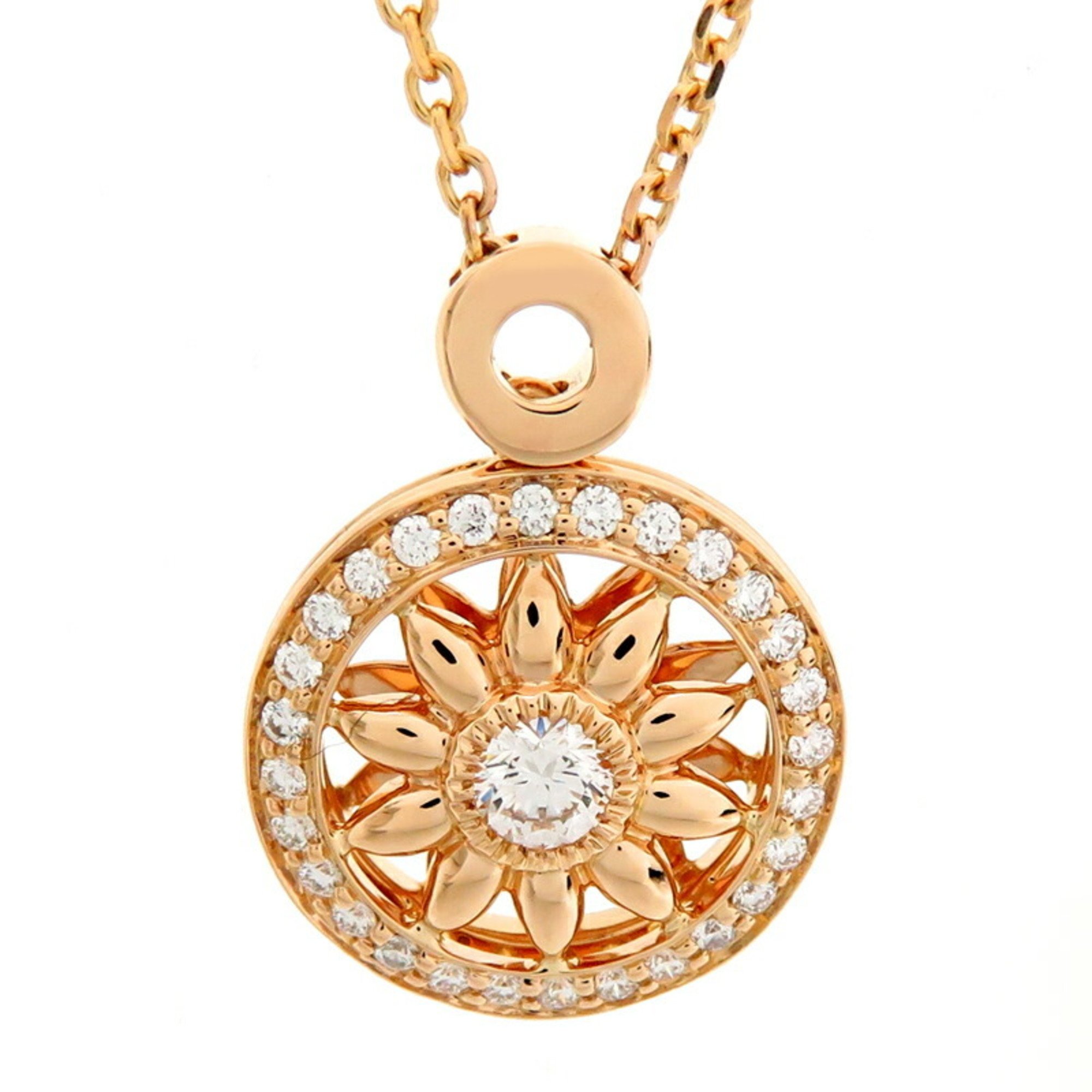 Harry Winston Gate Diamond Women's Necklace 750 Pink Gold