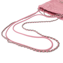 CHANEL 22 Hobo Bag Pink AS3980 Women's Shiny Calf