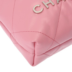 CHANEL 22 Hobo Bag Pink AS3980 Women's Shiny Calf