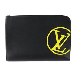 LOUIS VUITTON Louis Vuitton Pochette Jules GM Clutch Bag M68198 Epi Leather Black Yellow Silver Hardware Pouch LV Circle L-shaped Zipper