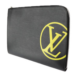 LOUIS VUITTON Louis Vuitton Pochette Jules GM Clutch Bag M68198 Epi Leather Black Yellow Silver Hardware Pouch LV Circle L-shaped Zipper