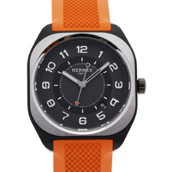 HERMES SP1.741a Men's Titanium Rubber Watch Automatic Gray Dial