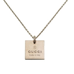 Gucci Square Plate Silver 925 Necklace 0198 GUCCI Men's
