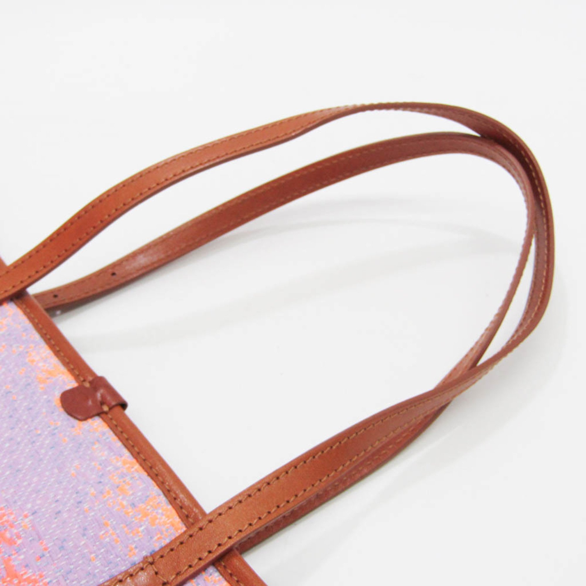 Jimmy Choo Women's Leather,Canvas Tote Bag Orange,Purple