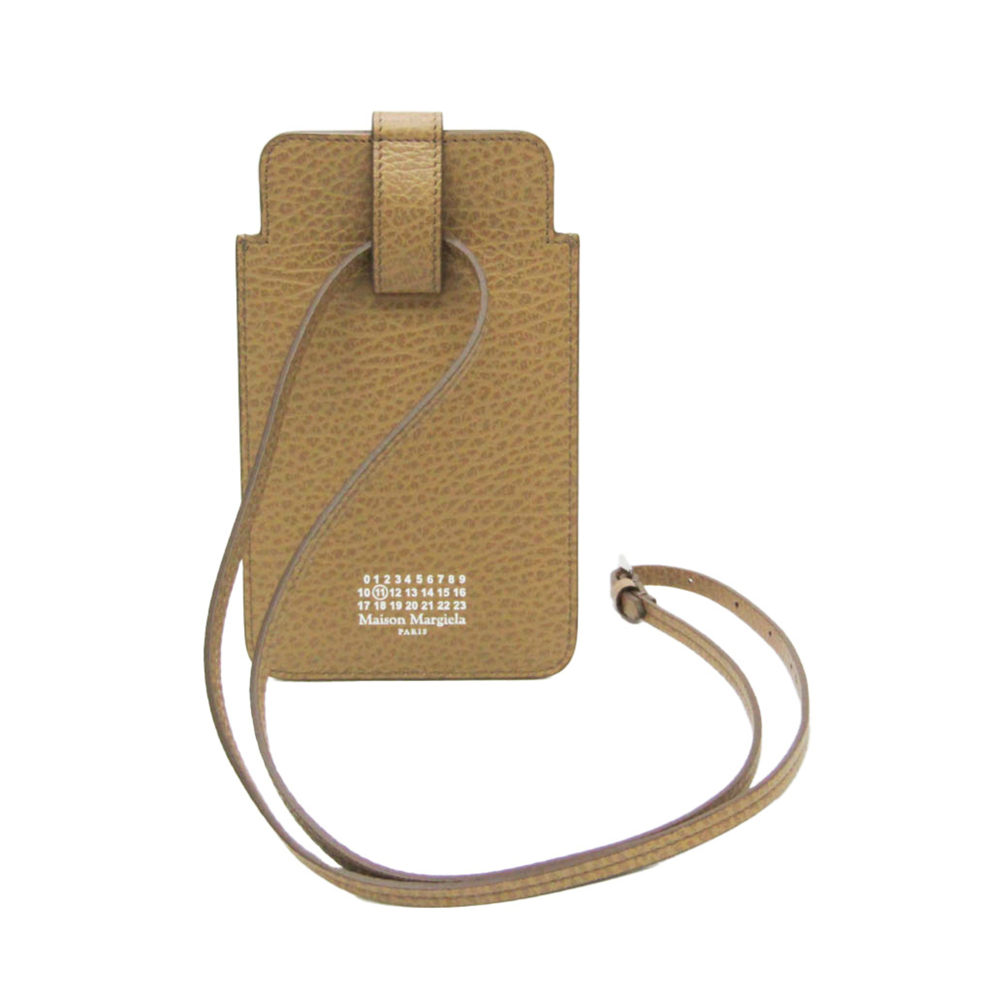 Maison Margiela Smartphone Case S56UI0226 Men,Women Leather Shoulder Bag Beige