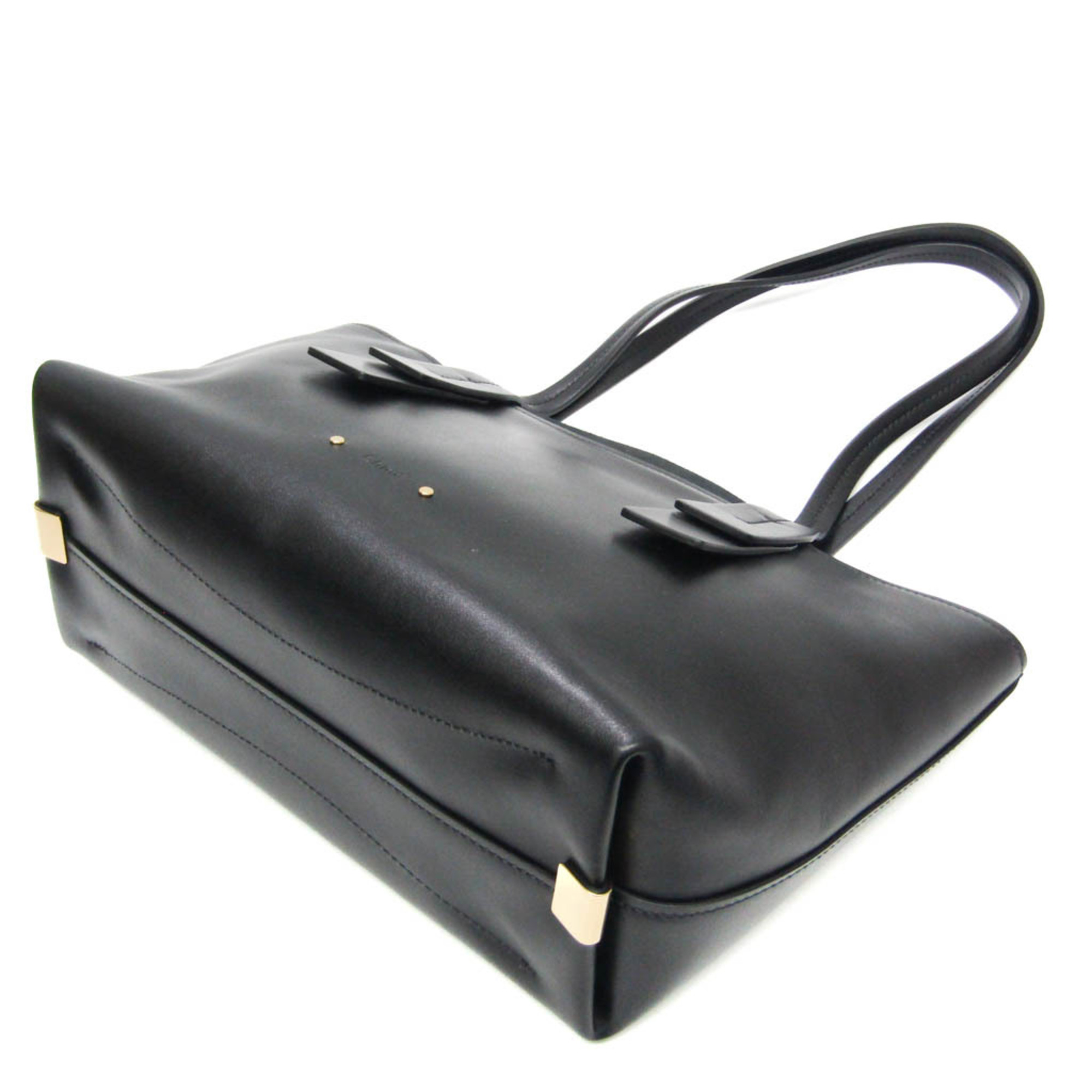 Chloé 04-19-46-65 Women's Leather Shoulder Bag,Tote Bag Black