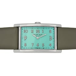 Tiffany & Co East West 2 Hand Women's Quartz Watch SS Blue Dial