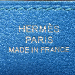 HERMES Long Wallet Dogon Recto Verso Vaux Swift Bicolor Blue Run x de Garis □Q stamp (manufactured around 2013)