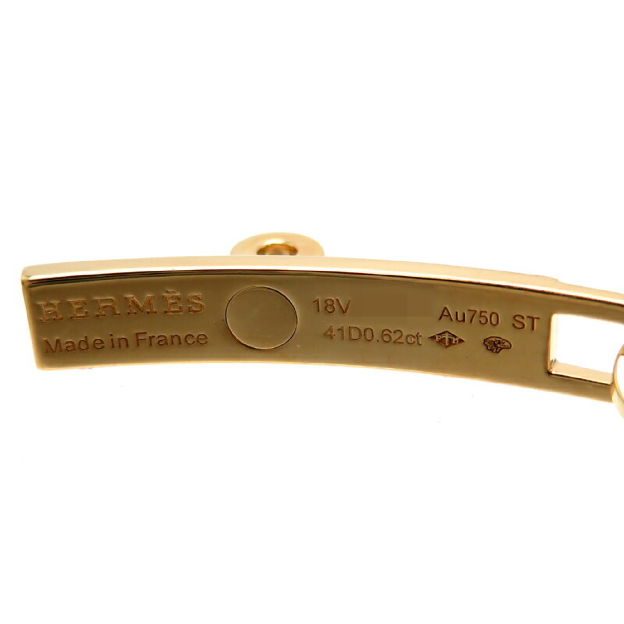 Hermes 750YG Diamond Kelly Chain Women's Bracelet 750 Yellow Gold