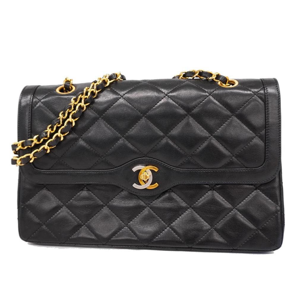 Chanel Shoulder Bag Matelasse Paris Limited W Flap Chain Lambskin ...