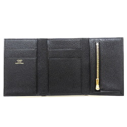 Hermes Bean Combinet B Engraved 2023 Women's/Men's Trifold Wallet Chevre Noir x