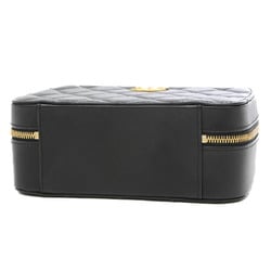 Chanel Matelasse Vanity Chain Shoulder Bag Black Gold Hardware AS3318