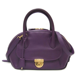 Salvatore Ferragamo Fiamma GF-21E770 Women's Leather Handbag,Shoulder Bag Purple