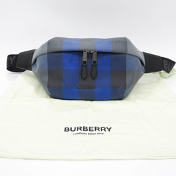 Burberry Checked Cotton Sonny Bum Bag 8049113 Men,Women Nylon Canvas,Leather Fanny Pack,Sling Bag Black,Blue,Gray
