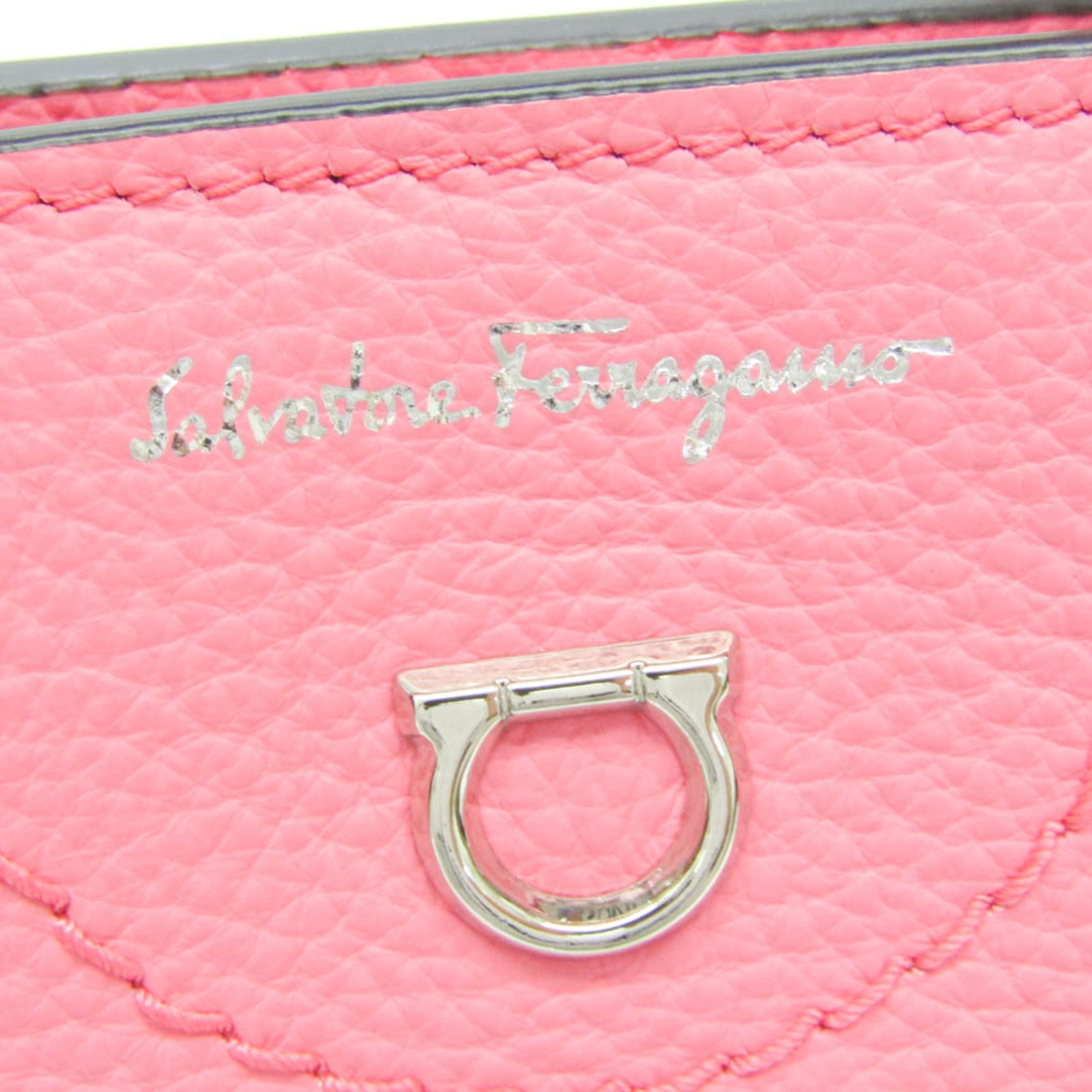 Salvatore Ferragamo Gancini Mini 212964 GU-220024 Women's Leather Handbag,Shoulder Bag Pink