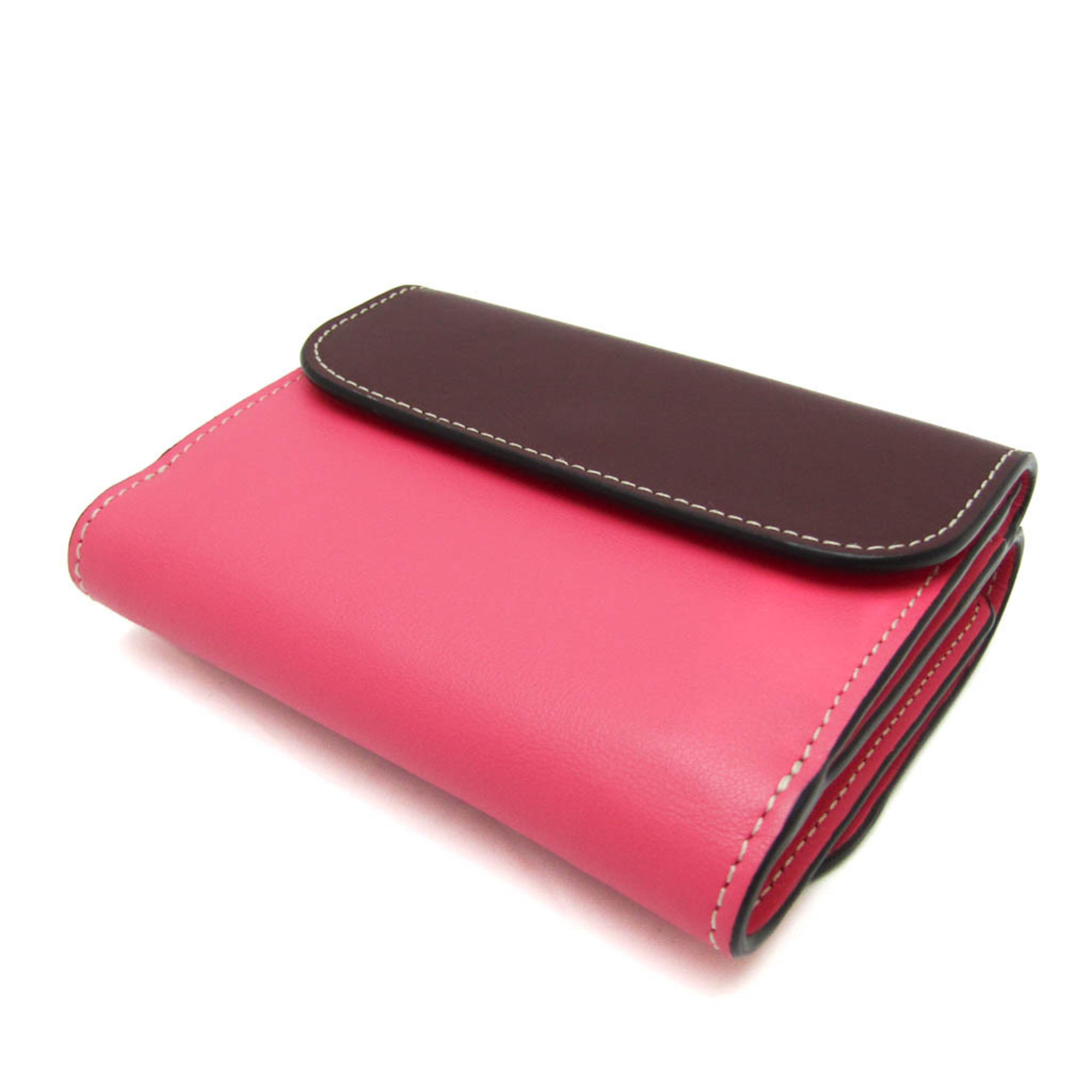 Chloé Women's Leather Wallet (tri-fold) Bordeaux,Cream,Pink