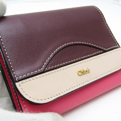 Chloé Women's Leather Wallet (tri-fold) Bordeaux,Cream,Pink