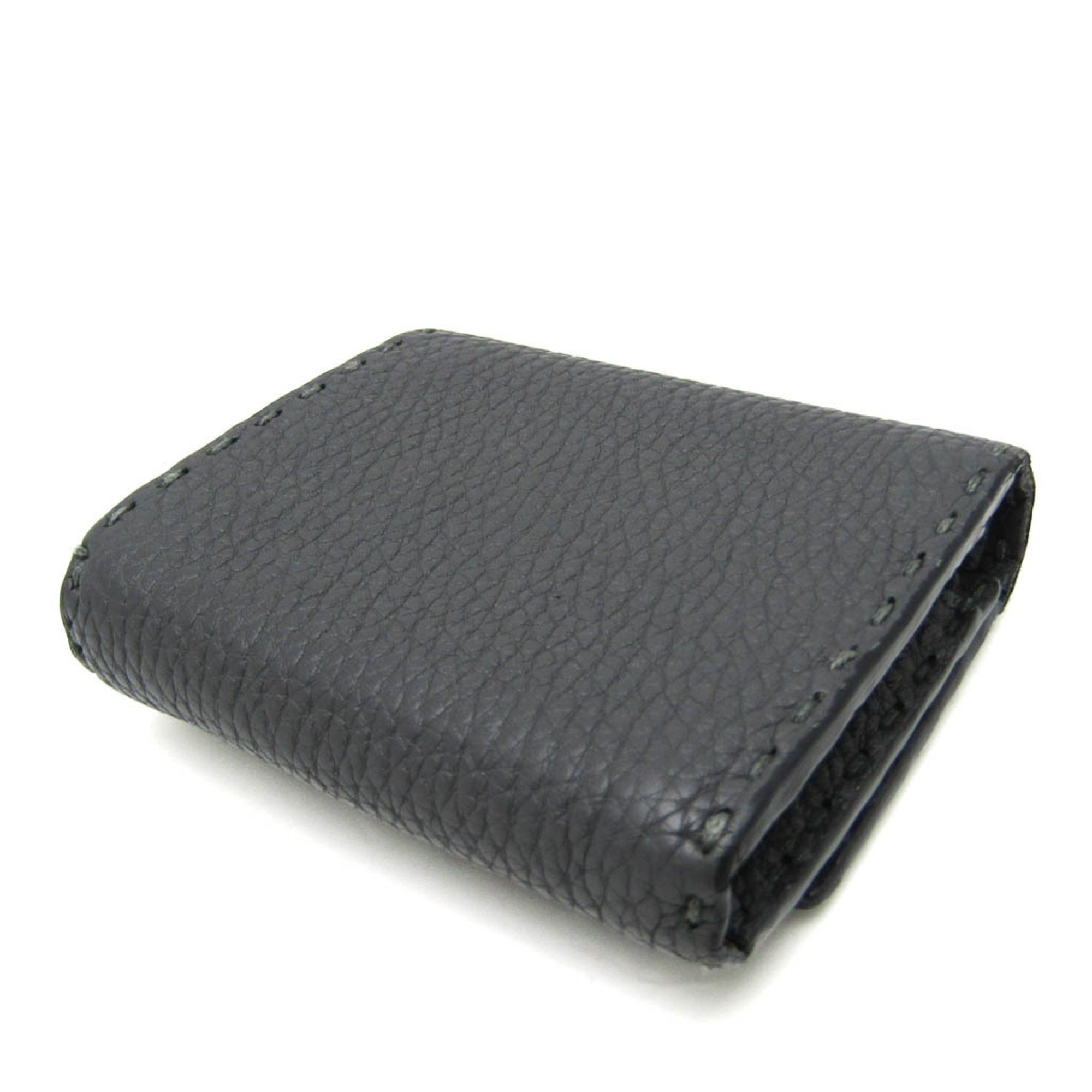 Fendi Selleria 8M0339 Women,Men Leather Wallet (bi-fold) Dark Gray