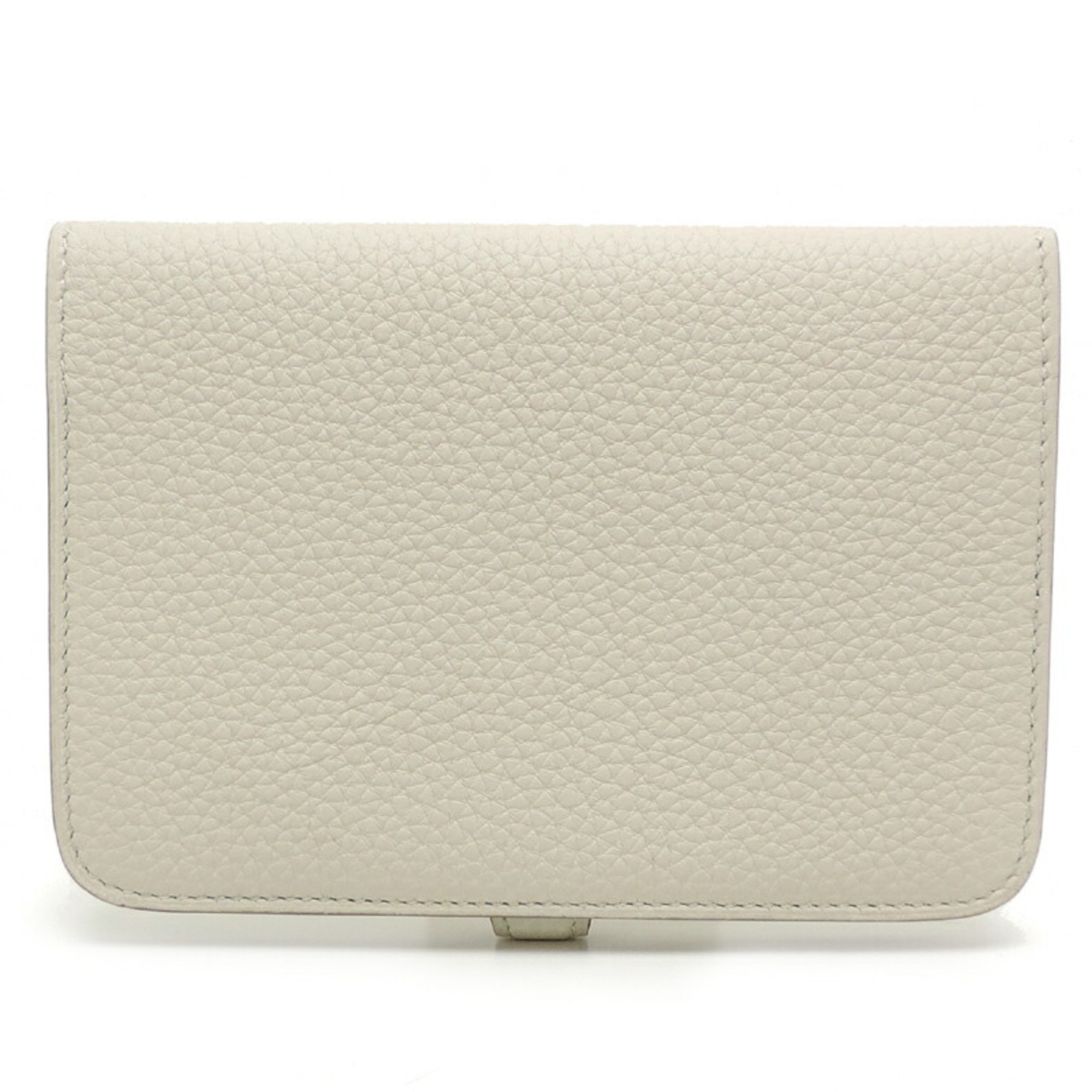 Hermes Dogon B Engraved 2023 SV Hardware (Palladium) Women's/Men's Bifold Wallet Taurillon Clemence (White)