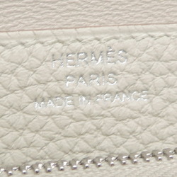 Hermes Dogon B Engraved 2023 SV Hardware (Palladium) Women's/Men's Bifold Wallet Taurillon Clemence (White)