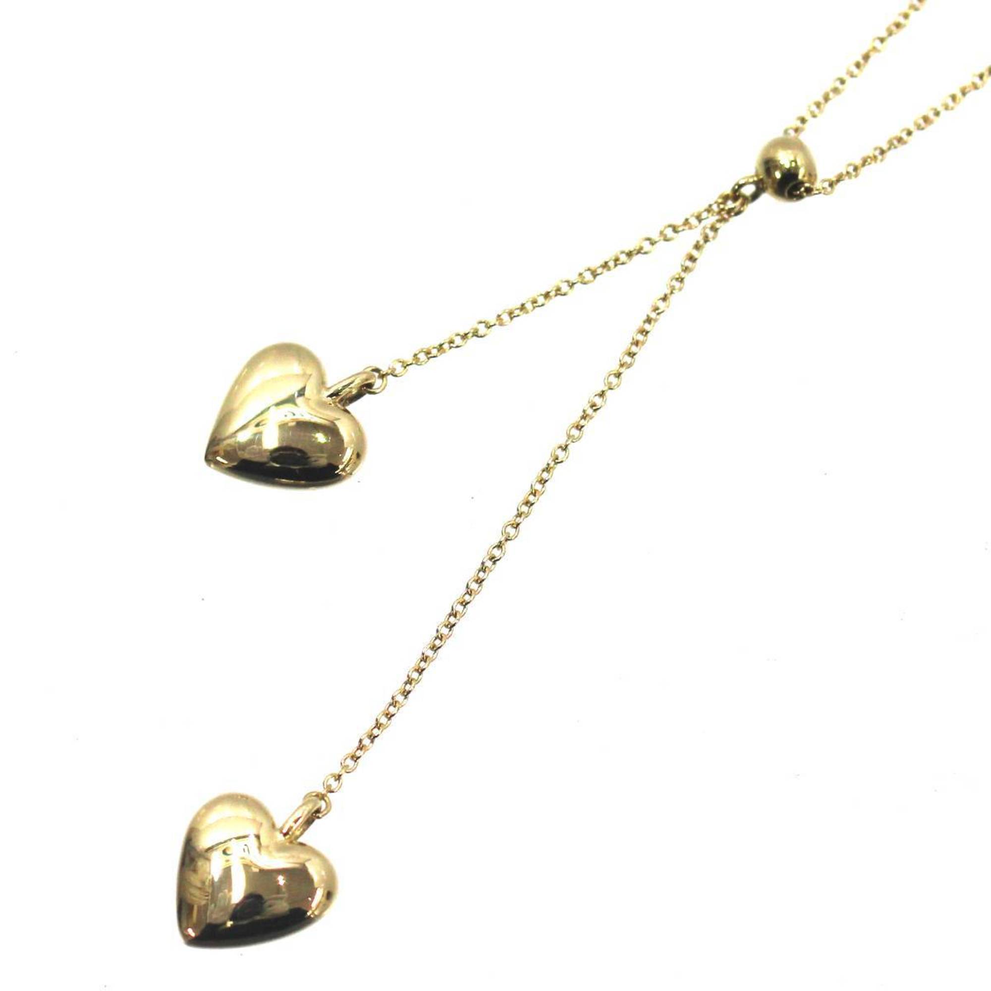 Tiffany & Co. K18 18k gold full heart necklace approx. 40cm