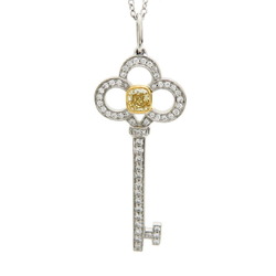 Tiffany Crown Key Yellow Diamond Pendant Women's Necklace 44271099 750 Gold