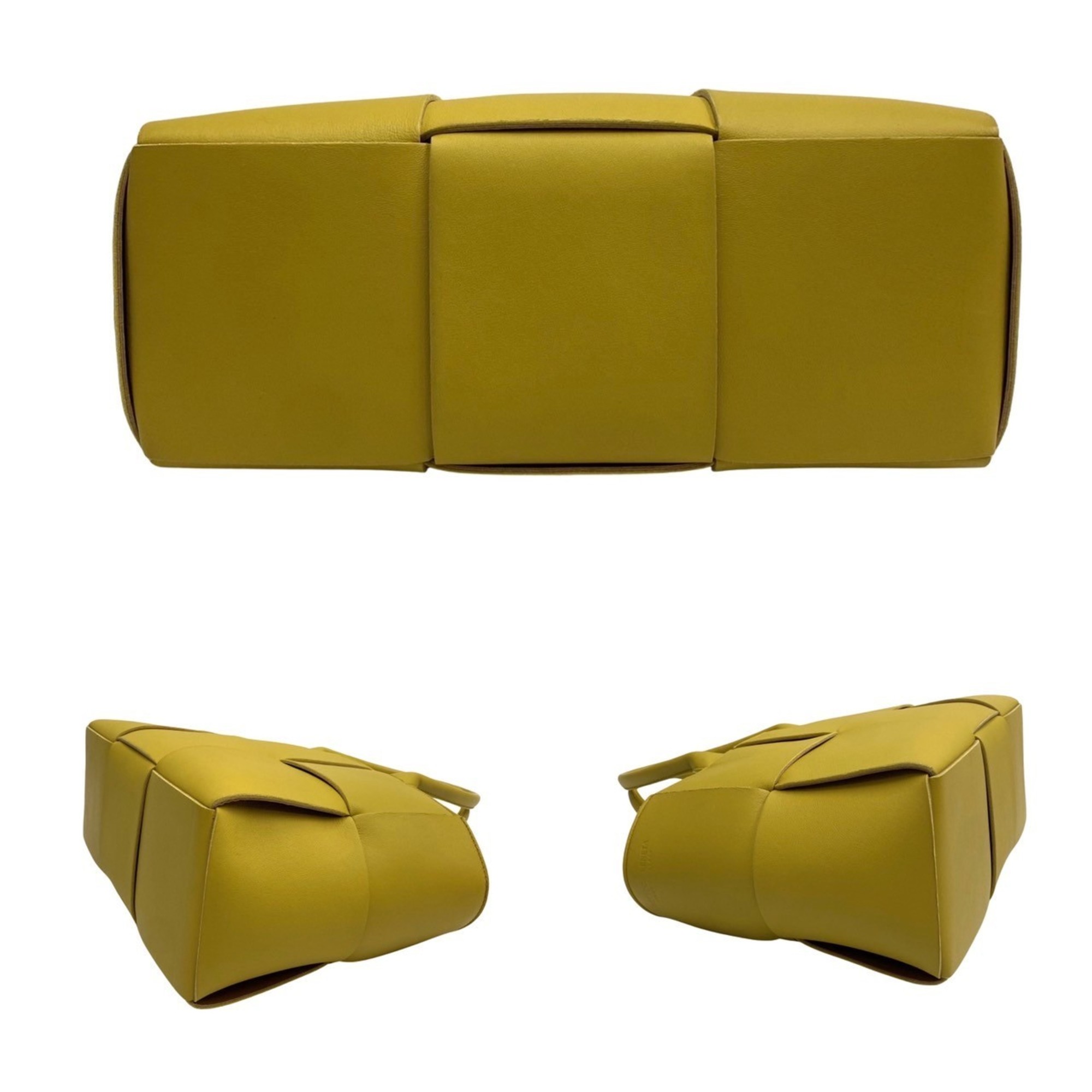 BOTTEGA VENETA Arco Tote Small Leather Genuine Handbag Bag Yellow 71195