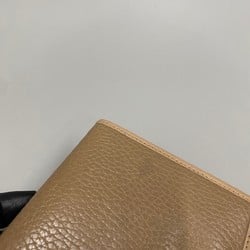CELINE Vintage Triomphe Logo Leather Genuine Bifold Wallet Folding Mini Beige 16980