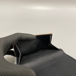 BURBERRY Nova Check Logo Leather Genuine Canvas Bifold Wallet Mini Brown Black 88930