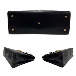 Salvatore Ferragamo Gancini Hardware Calf Leather Handbag Mini Tote Bag Black 20761