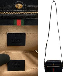 GUCCI Gucci Ophidia GG Logo Metal Fittings Suede Leather Genuine Mini Shoulder Bag Pochette Black 19337