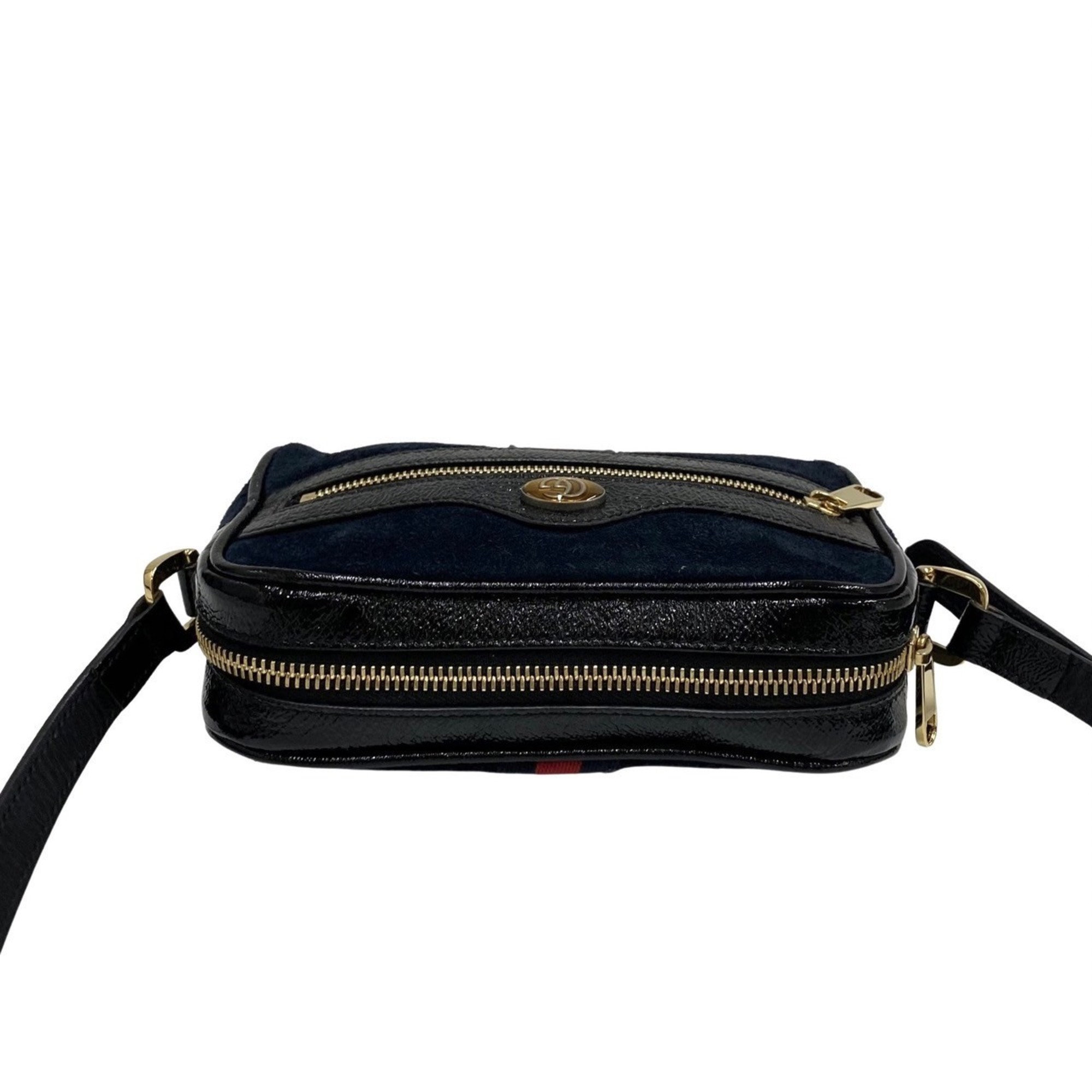 GUCCI Gucci Ophidia Sherry Line GG Logo Metal Fittings Suede Leather Genuine Mini Shoulder Bag Navy 28697