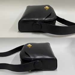 CELINE Star Ball Logo Hardware Calf Leather Genuine Mini Shoulder Bag Pochette Black 19935