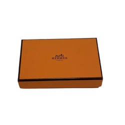 HERMES Guernsey Box Calf Leather Genuine Card Case Holder Business Black 35366