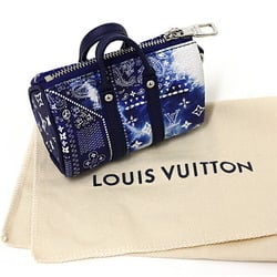 LOUIS VUITTON Porte Cle Pouch Monogram Bandana Keychain Charm MP3337 Blue