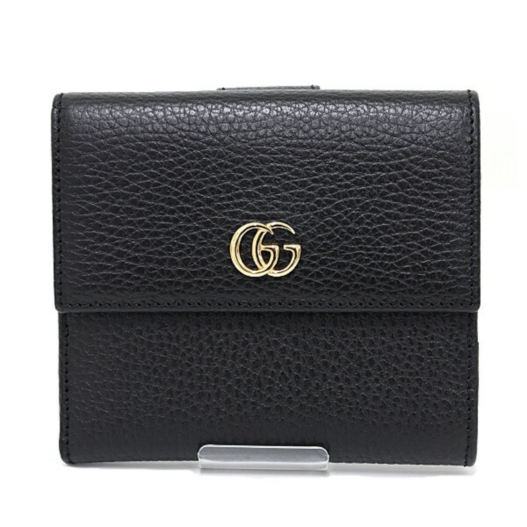 GUCCI GG Petit Marmont W Bifold Wallet Leather 456122 Black